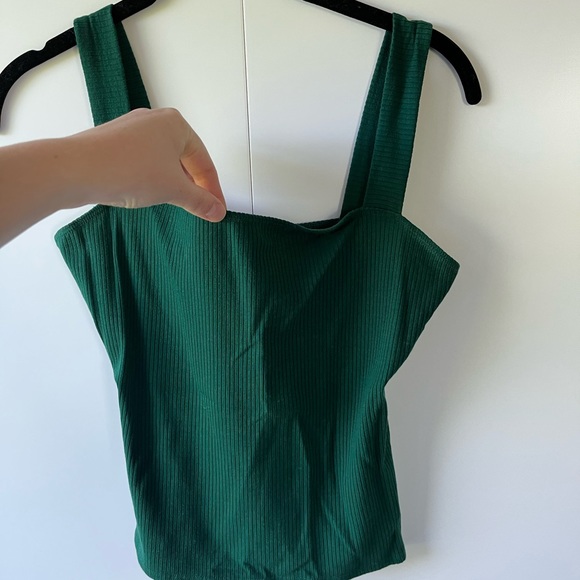 Reformation Green Ribbed Tank Top - Picture 5 of 8